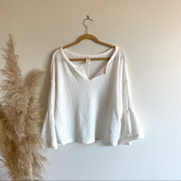 Free People We The Free Dahlia White Thermal Top - Picture 2 of 6